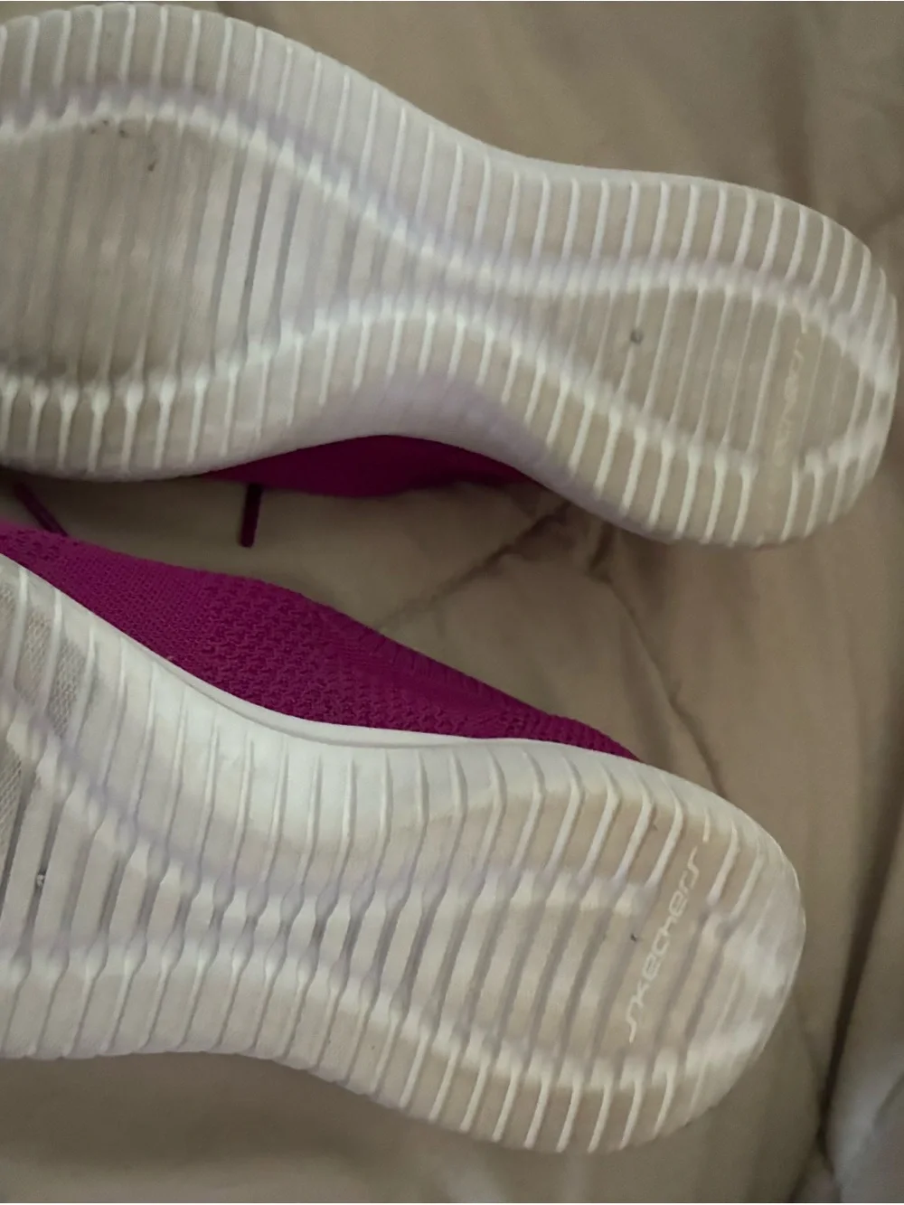 Skechers Women's Slip-On Knit Sneakers in Magenta Size 7